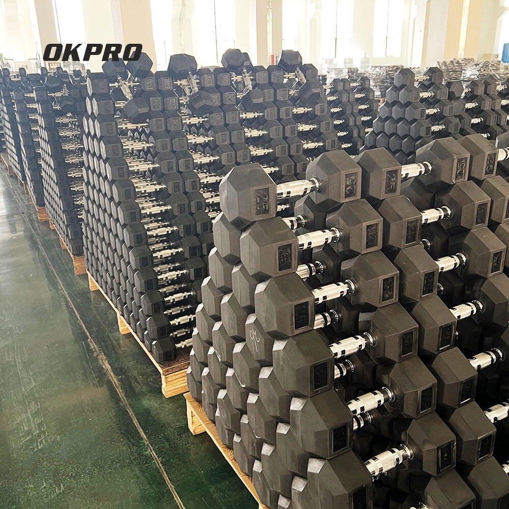 ヘキサゴン形 橡胶コーティング ダンベル -OK1013 | ラバーダンベル |